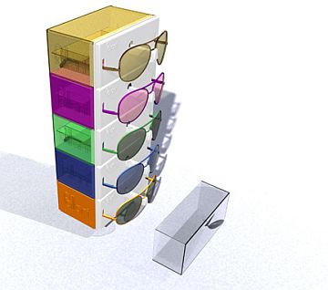 optique plastique présentoir